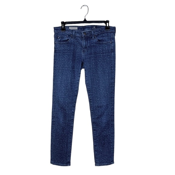 AG Adriano Goldschmied The Stevie Ankle Slim Straight Jeans Polka Dot Size 27R - Picture 1 of 6